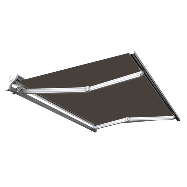 Store banne manuel Demi coffre 3 x 2,5 m pour terrasse - Taupe