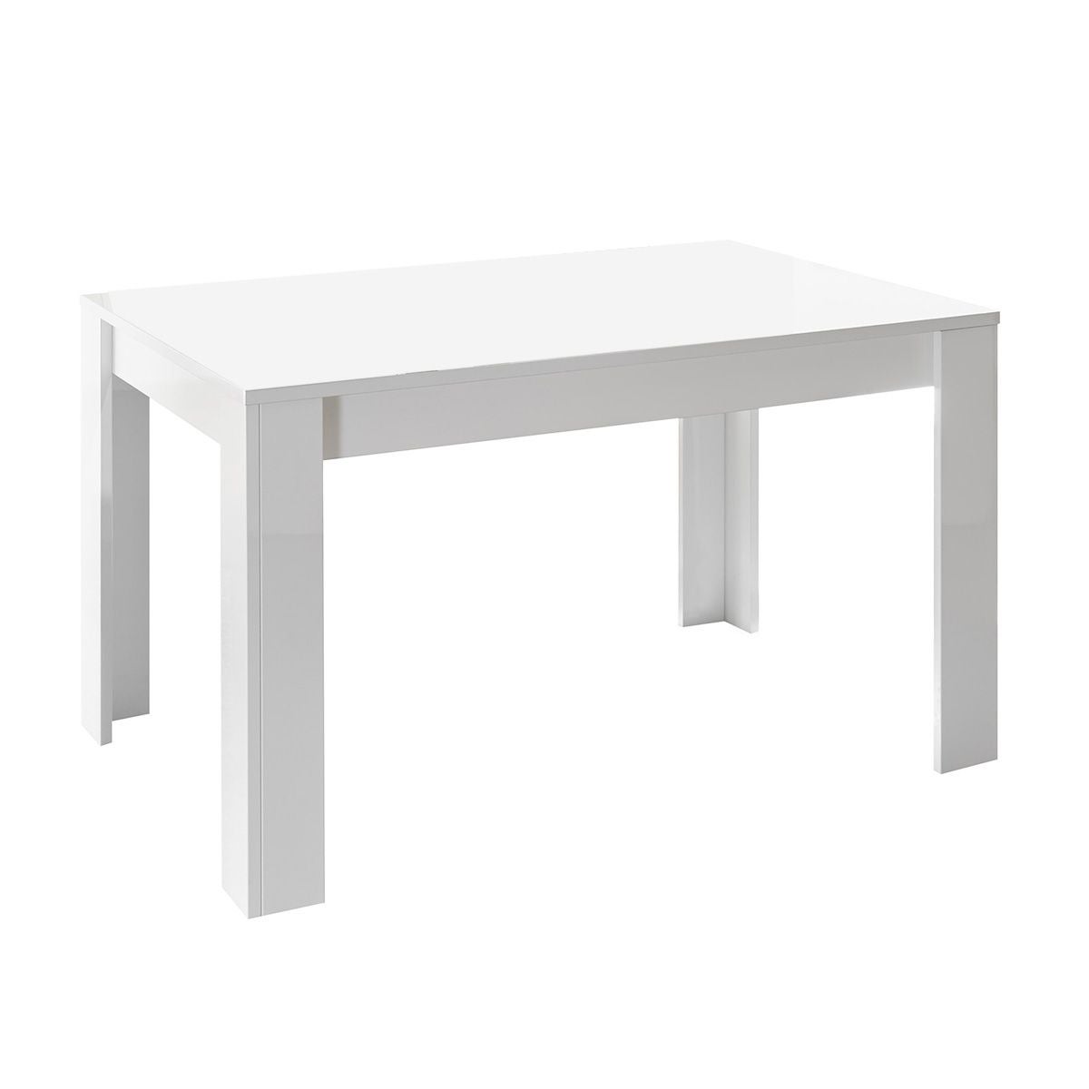 OTELLO - Table Repas Extensible Blanc Laqué Brillant Plateau Aspect ...