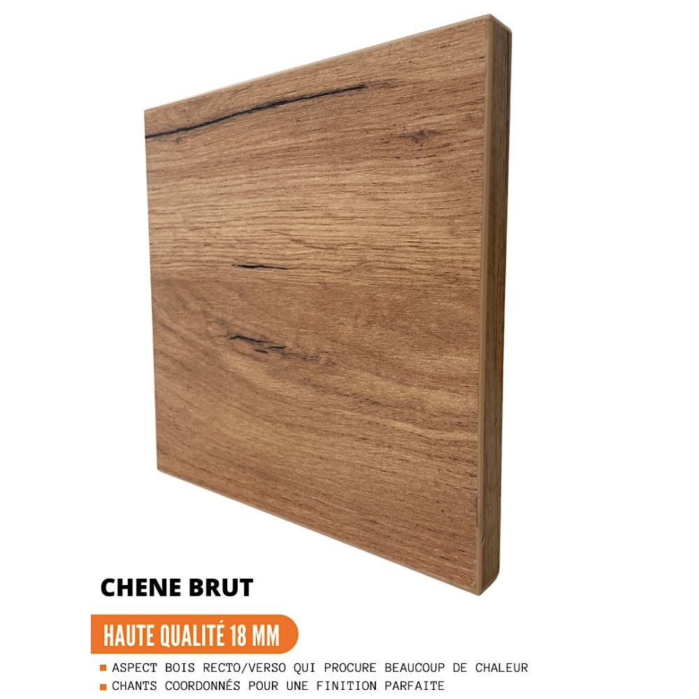 Cuisineandcie - Colonne de cuisine pour micro-onde et four encastrable Bellissi Chene 2 portes L 60 cm - 3