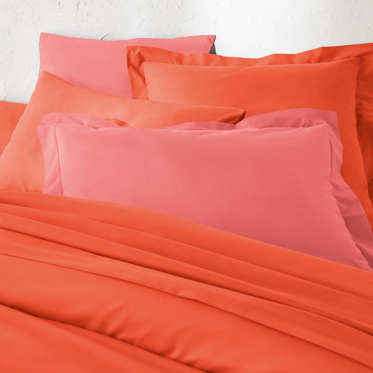 Drap housse uni en coton, lit articulé, Scenario - Papaye - 140 x 190 cm - 3