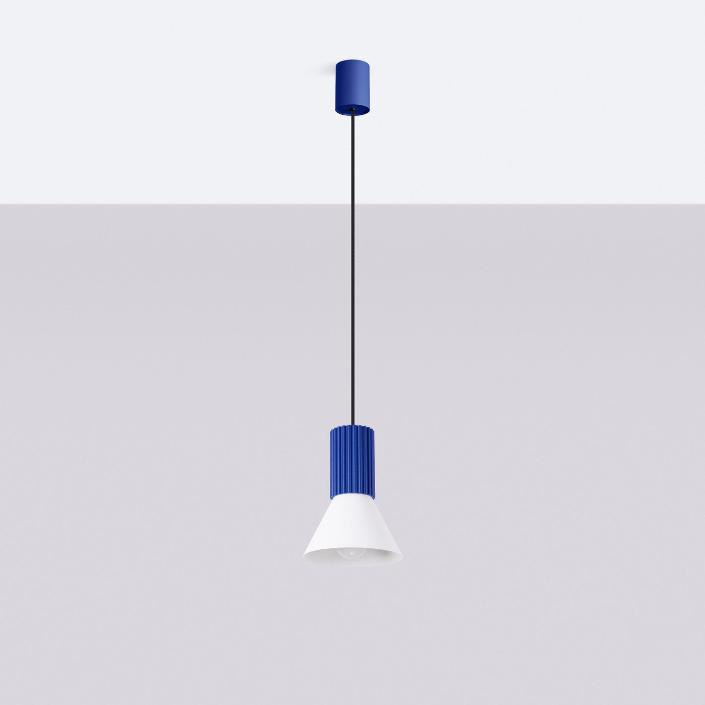 Lampa sufitowa ryflowana ESTRIA ultramaryna 1xE14x15W metal wym:120x14x14cm IP20 Sollux Lighting - 3