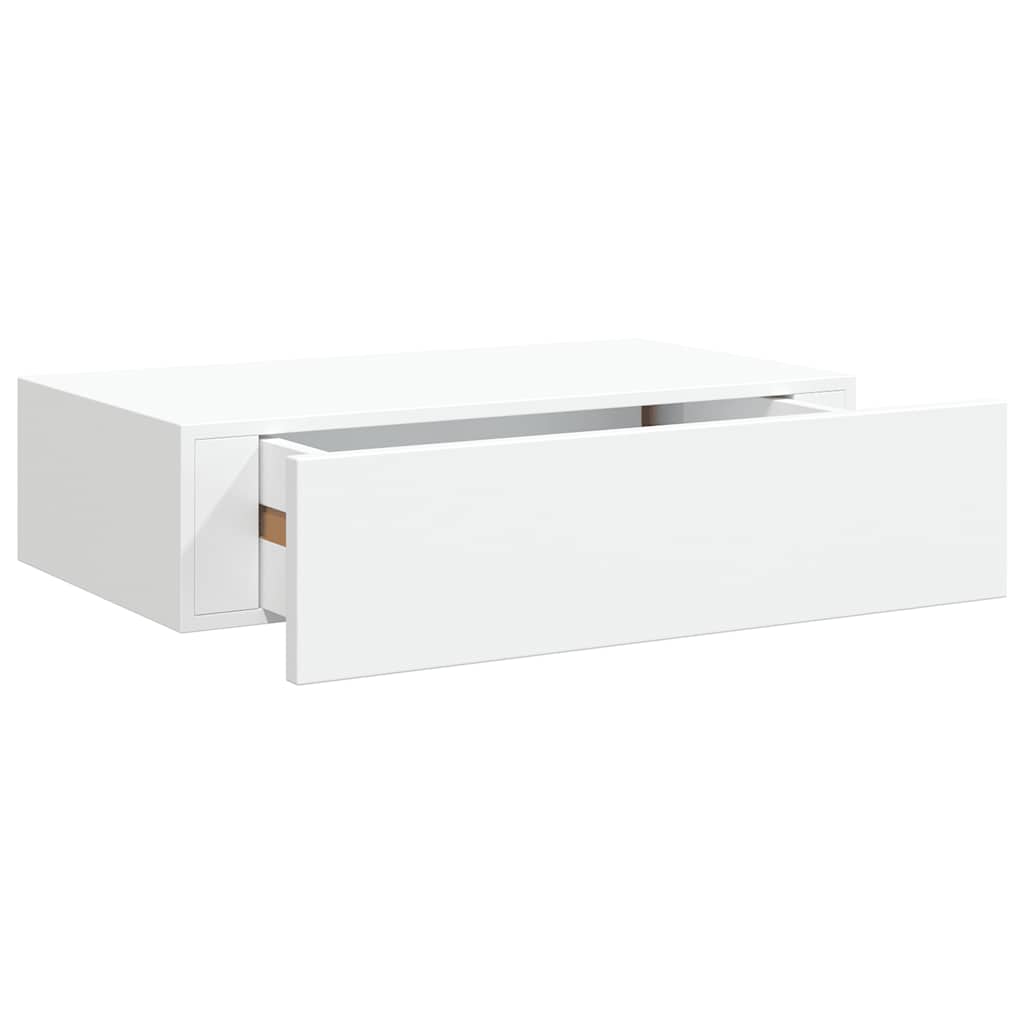 vidaXL Étagère à tiroir murale Blanc 40x23,5x10 cm MDF - 2