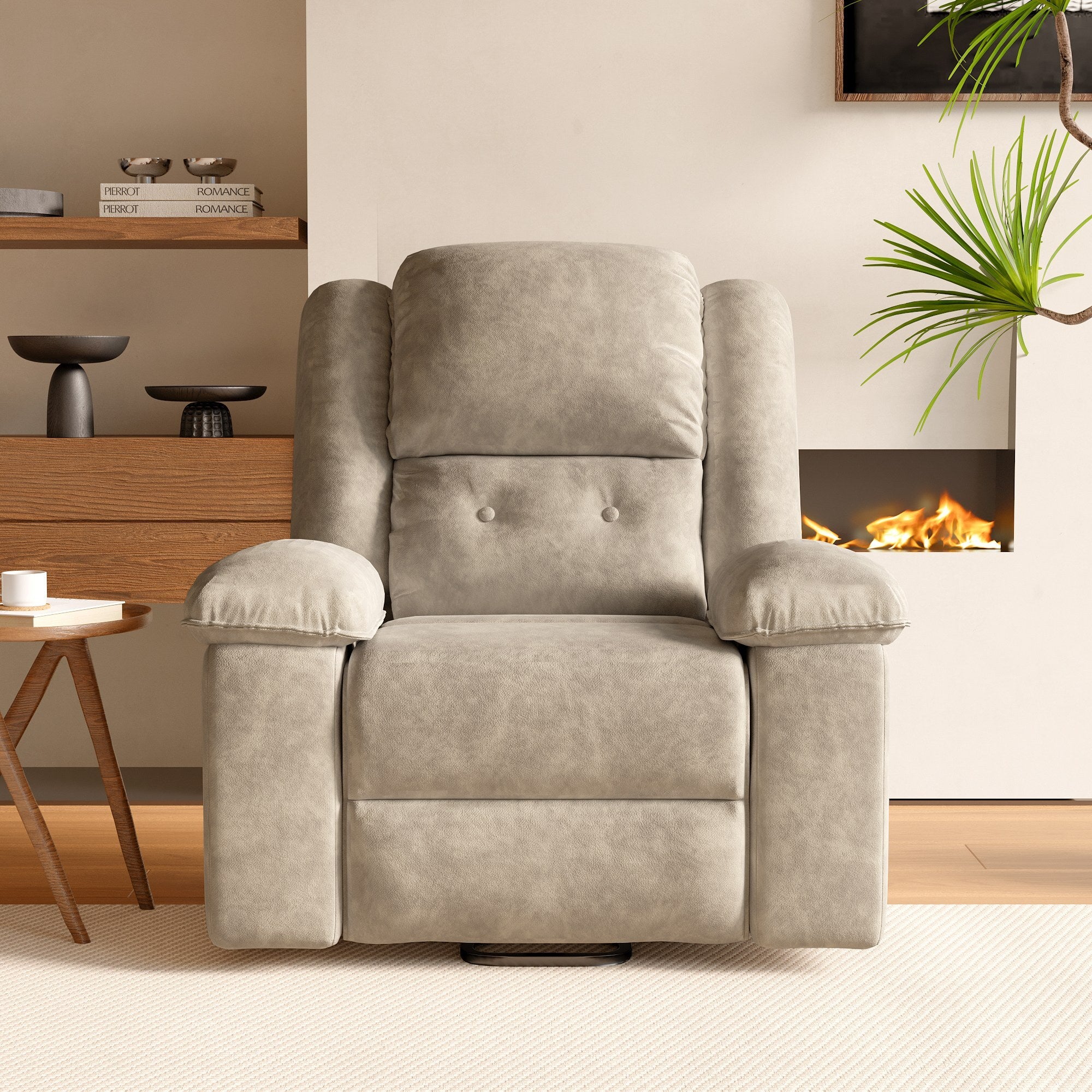 Fauteuil de Massage Électrique Releveur Chauffant avec 8 Points de Vibration - 83x53x106cm - Tissu Velours Marron - 2