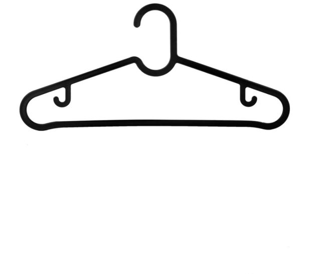 Czarne plastikowe wieszaki - opakowanie 20 sztuk. Wieszaki antypoślizgowe na ubrania dla dorosłych, stabilne na koszule i T-shirty, tanie i wysokiej j