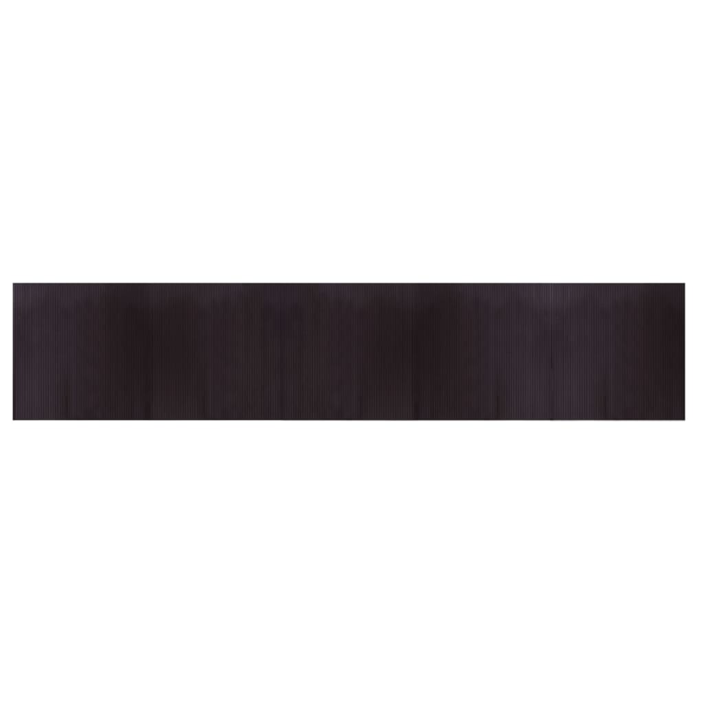 Tapis rectangulaire marron foncé 100x500 bambou - 2