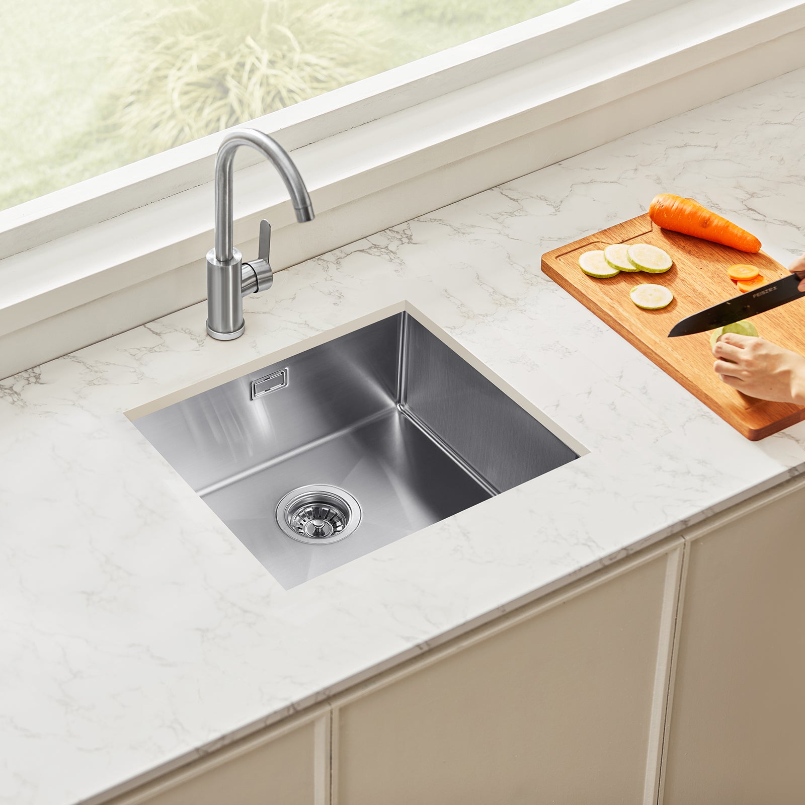 Pia Cozinha 50 cm,VEVOR Sob a Bancada,Inox 304,Cuba Simples,Acessórios,Lava-Louças,Motorhome,Cozinha Preparação,Lavanderia - 8