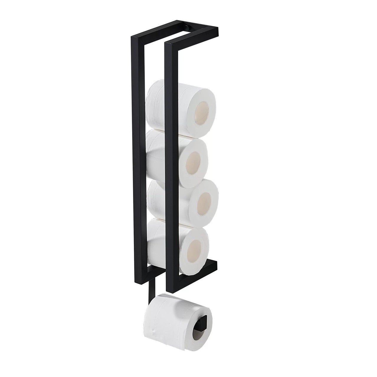 Support de rangement mural en acier inoxydable pour salle de bain, porte-papier toilette multifonctionnel, porte-serviettes en papier ménager - 2