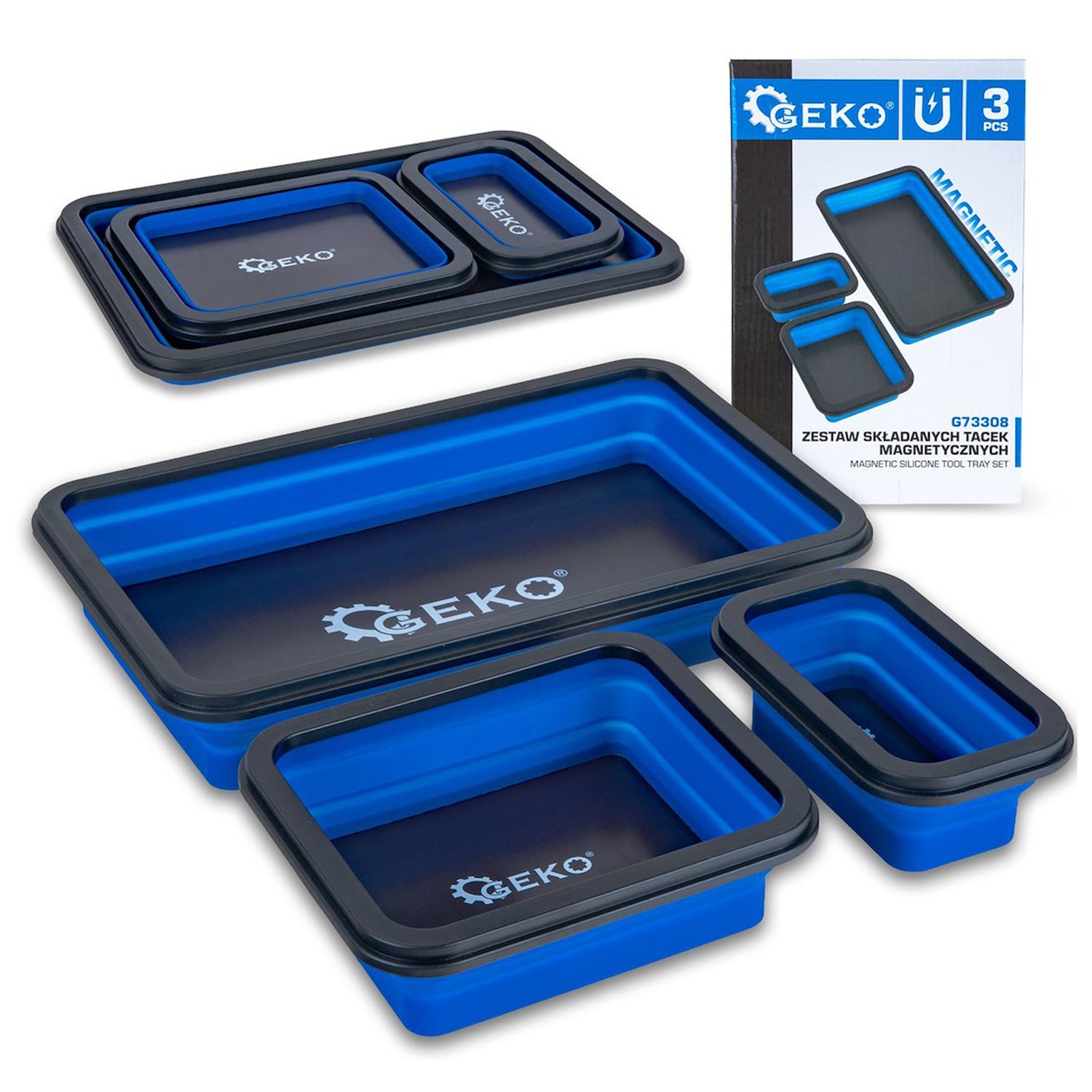 Set tavi magnetice pliabile din silicon 3 piese GEKO