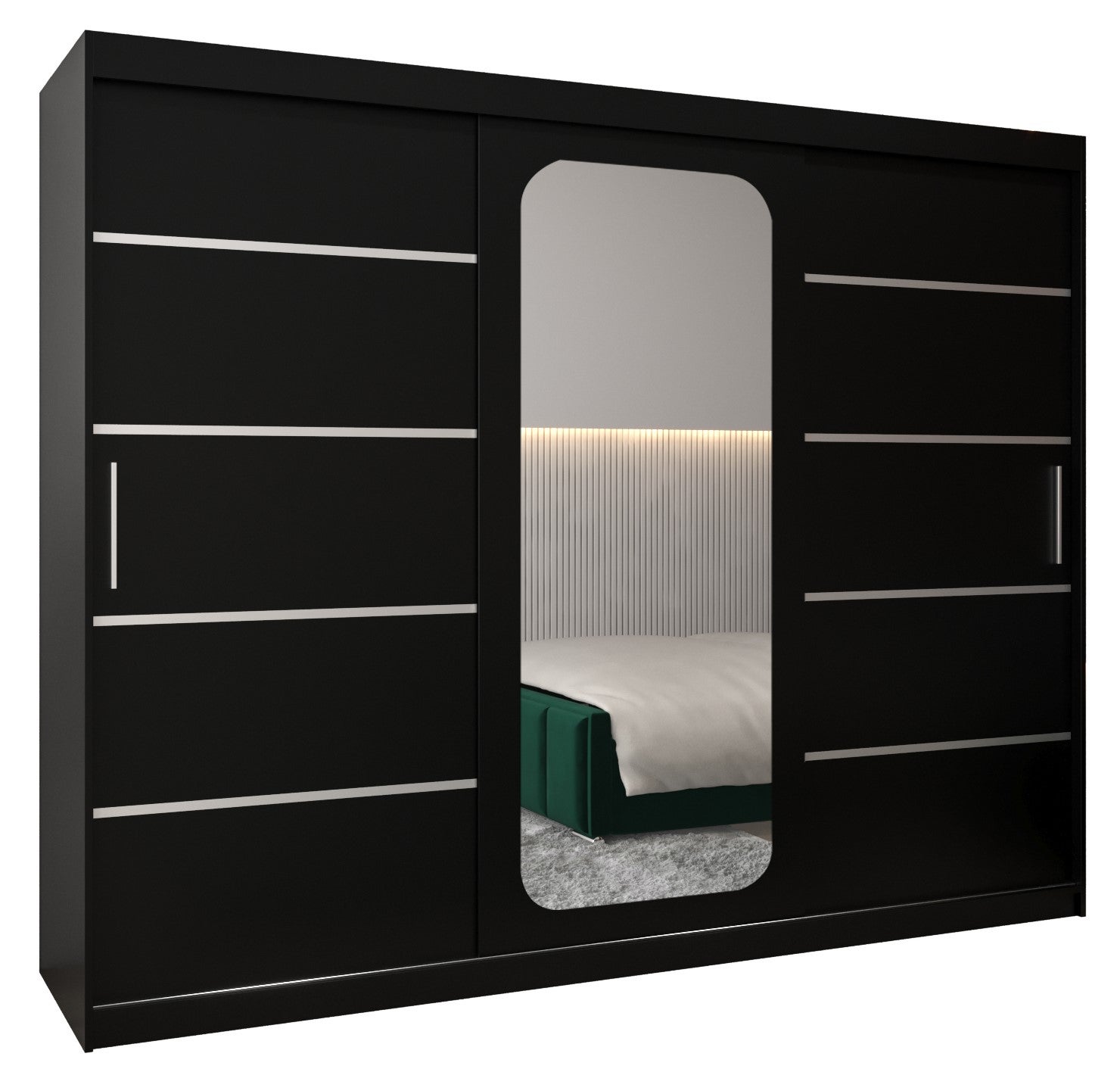 Szafa przesuwna garderoba PROMO V2 250 x 62 x 200 cm Czarny - Abiks Meble