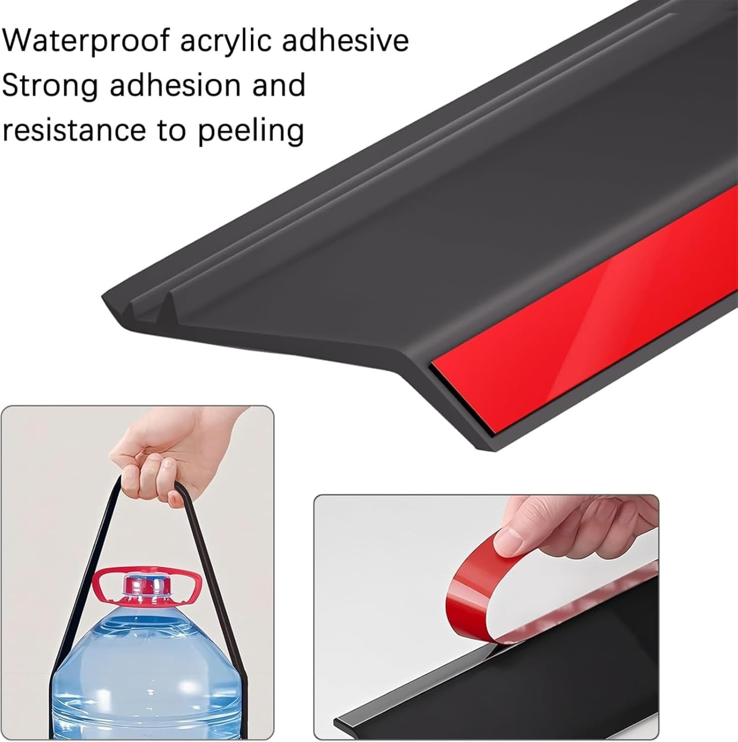 Protección antilluvia autoadhesiva para puertas y ventanas, burlete de goma con bisel de 135° y deflector de lluvia. - 4