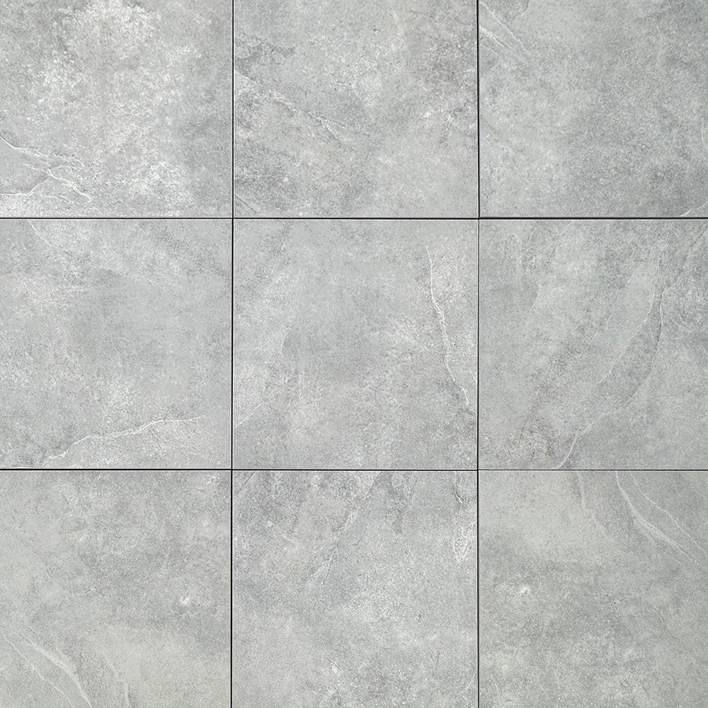 Lot de 2 Dalles de terrasse en grès cérame Pescara Grey - 60 x 60 x 2 cm - C-NEGOCE - 2