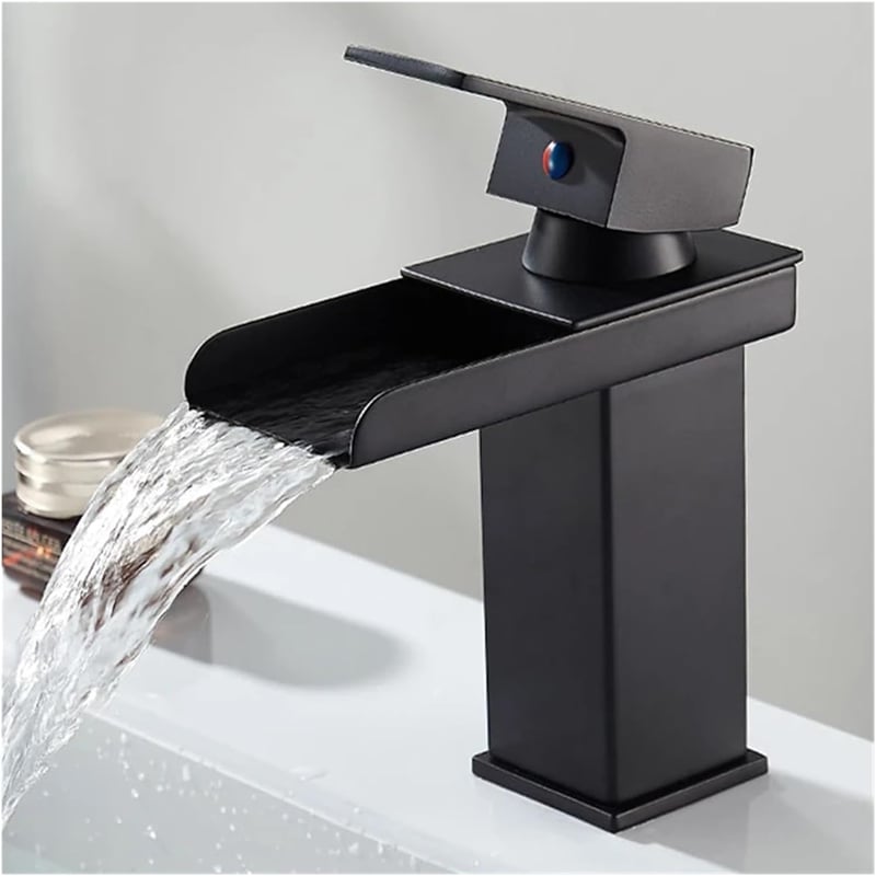 Bateria wodospadowa LED do umywalki łazienkowej z litego mosiądzu (kolor: SLT095B)