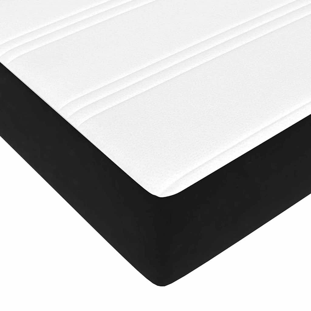 Cadre de lit avec matelas en tissu noir pour la chambre, 200 × 200 cm - 9