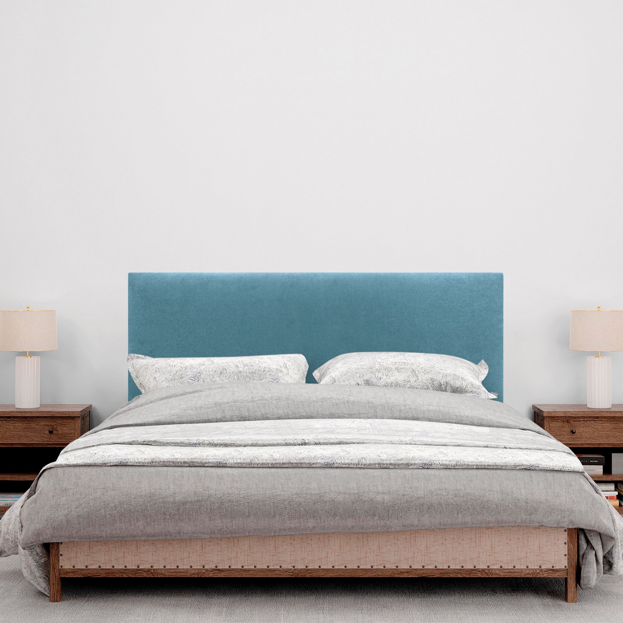 DHOME Cabecero de Tela AQUALINE Liso cabeceros Cabezal tapizado Cama Lujo (Tela Turquesa, 135cm (Camas 120/135/140)) - 4