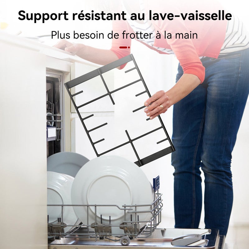 GASLAND Plaque de Cuisson Gaz GH603BF 3 Feux encastrée, Plaque gaz GPL/Gaz Naturel Noir 60 cm - 6
