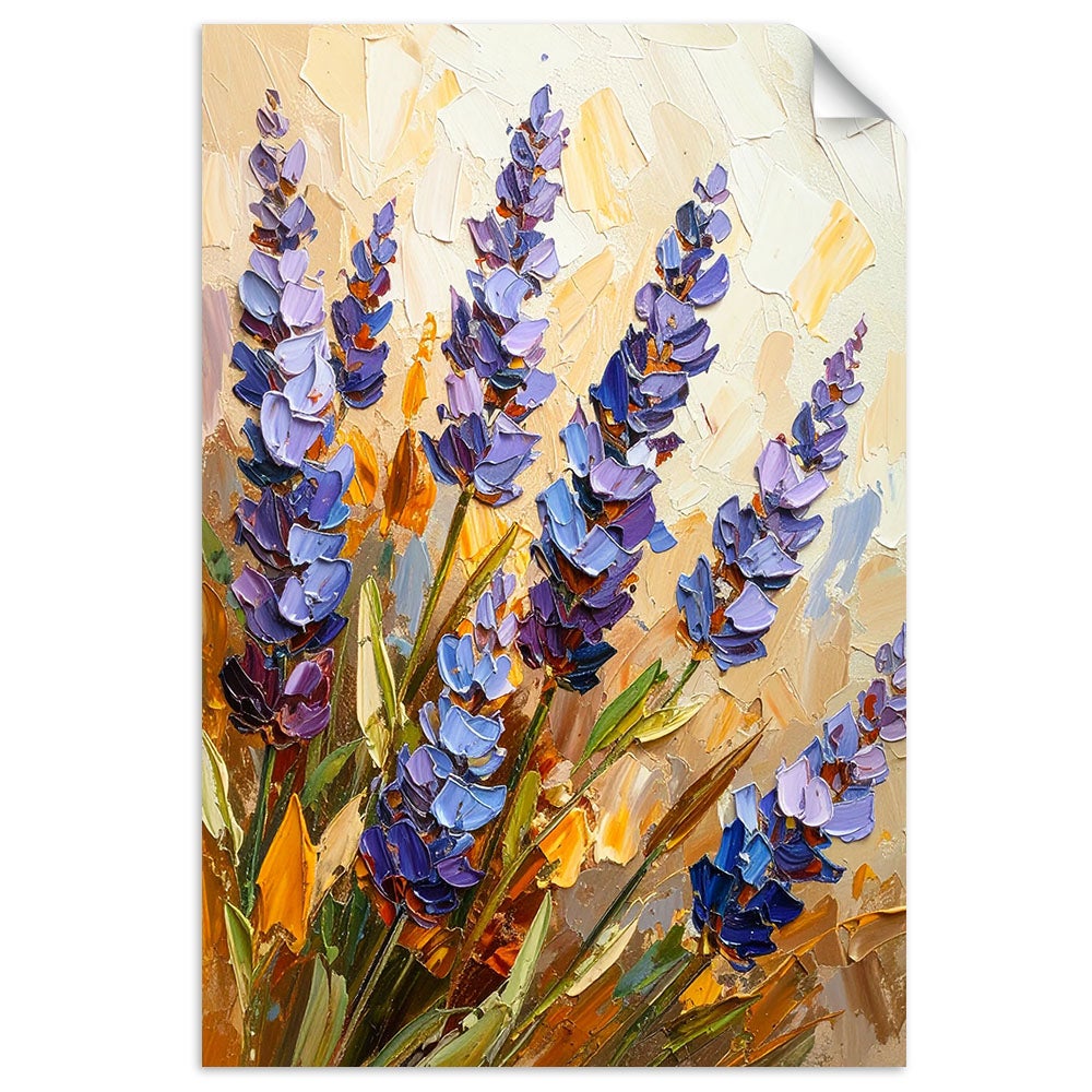 Naklejka samoprzylepna, Lawenda Kwiaty efekt farby 30x45