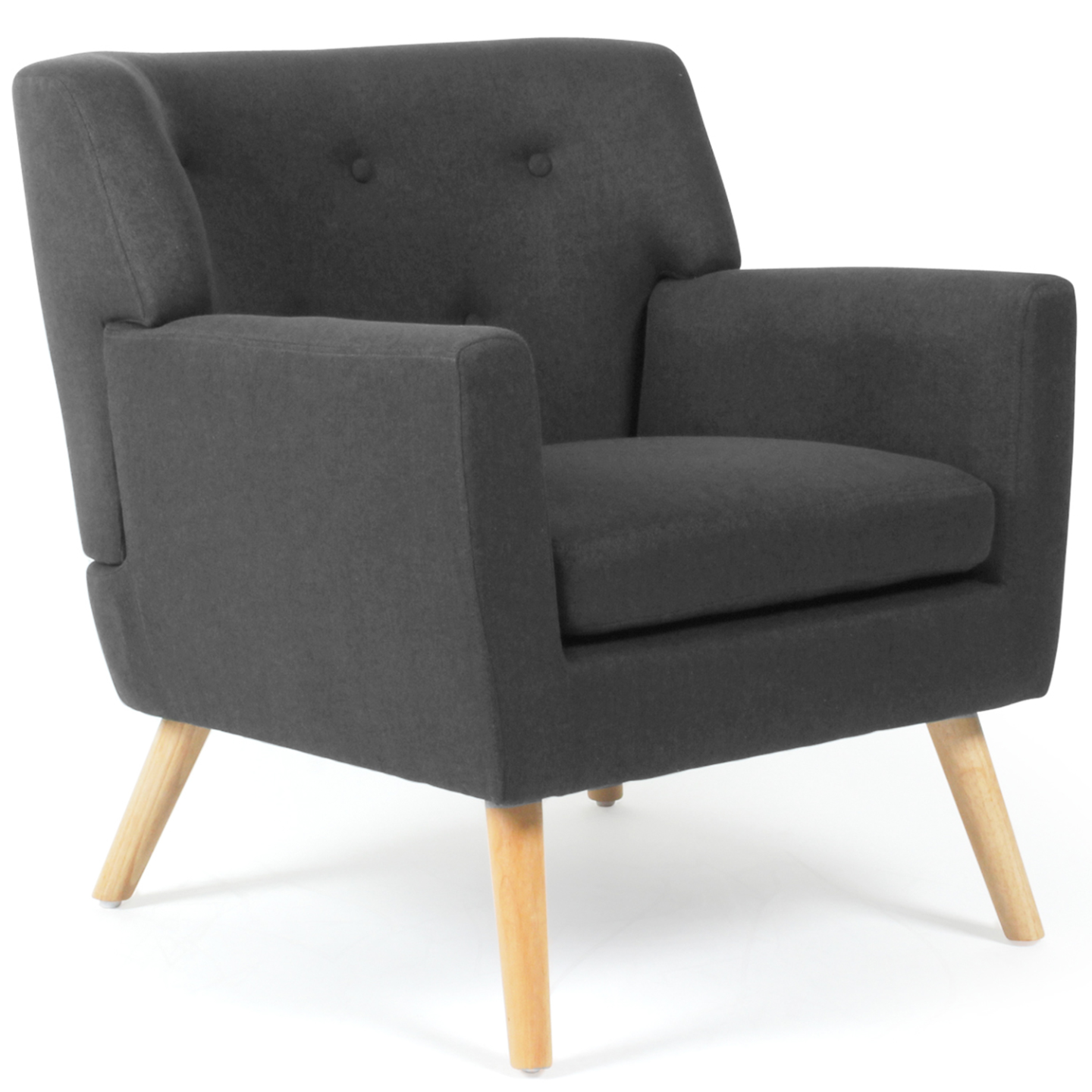 Fauteuil scandinave LIV en tissu gris anthracite - 2