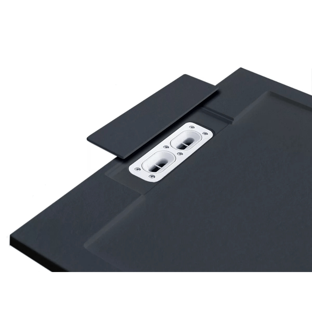 PIATTO DOCCIA 110x80 cm BLANCO Vulcano Line SLIM In Resina e Polvere Di Marmo Con Griglia Laterale IN MARMORESINA - FRASCIO - 2