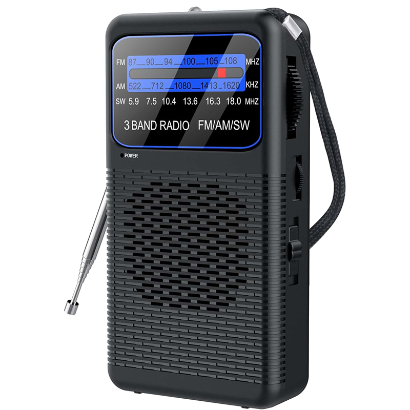 Radio solaire portable, radio AM/FM/NOAA auto-alimentée à manivelle