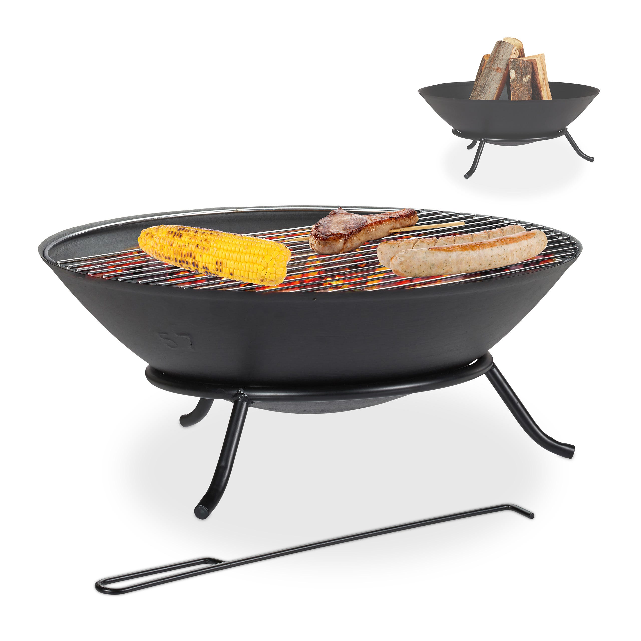 Svenskav Braciere VENTA 63 cm per giardino e terrazza (acciaio inox, L) – Design braciere rotondo per braciere all'aperto – Ciotola ignifuga grande adatto per grigliate, barbecue, barbecue e falò Svenskav Braciere VENTA 63 cm per giardino e terrazza (acciaio inox, L) – Design braciere rotondo per braciere all'aperto – Ciotola ignifuga grande adatto per grigliate, barbecue, barbecue e falò