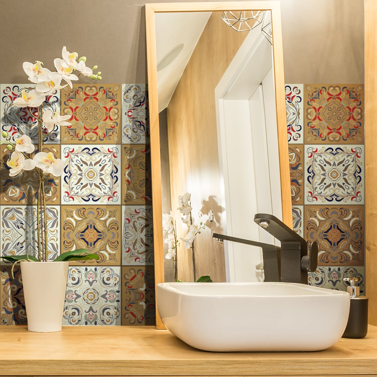 24 adesivi piastrelle di cemento azulejos Bonifacio - Sticker adesivo - adesivi murali - 24stickers10x10cm - 4