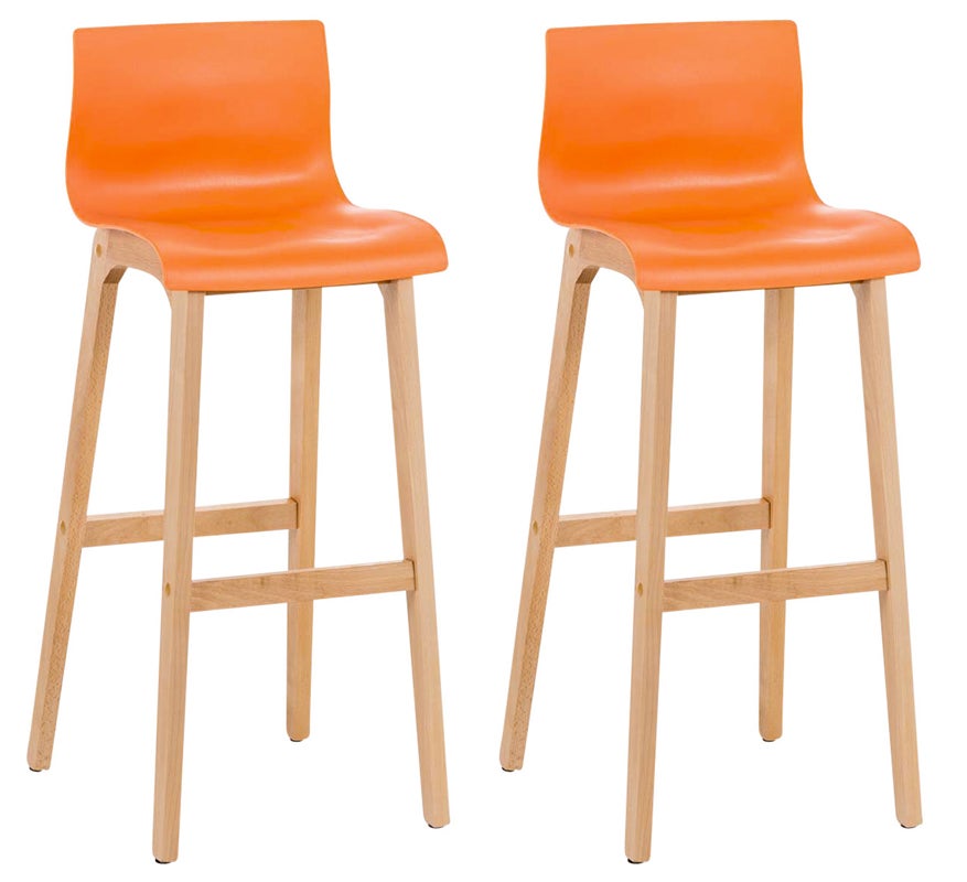 Lot de 2 tabourets de bar design contemporain pieds en métal noir