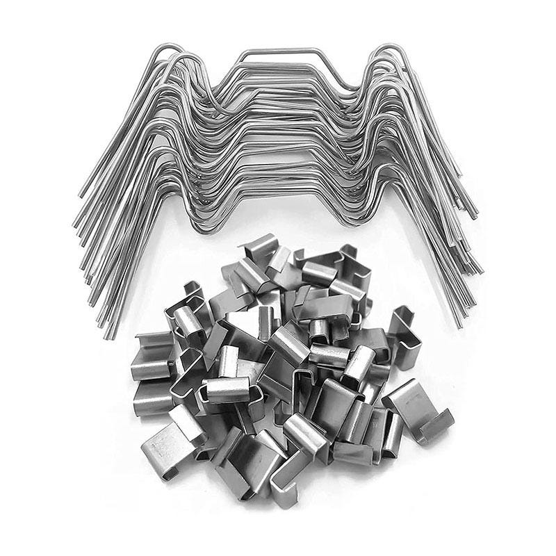 100 Clips Type W Pour Serre En Acier Inoxydable - Fixations Solides Panneaux Verre Anti-Rouille