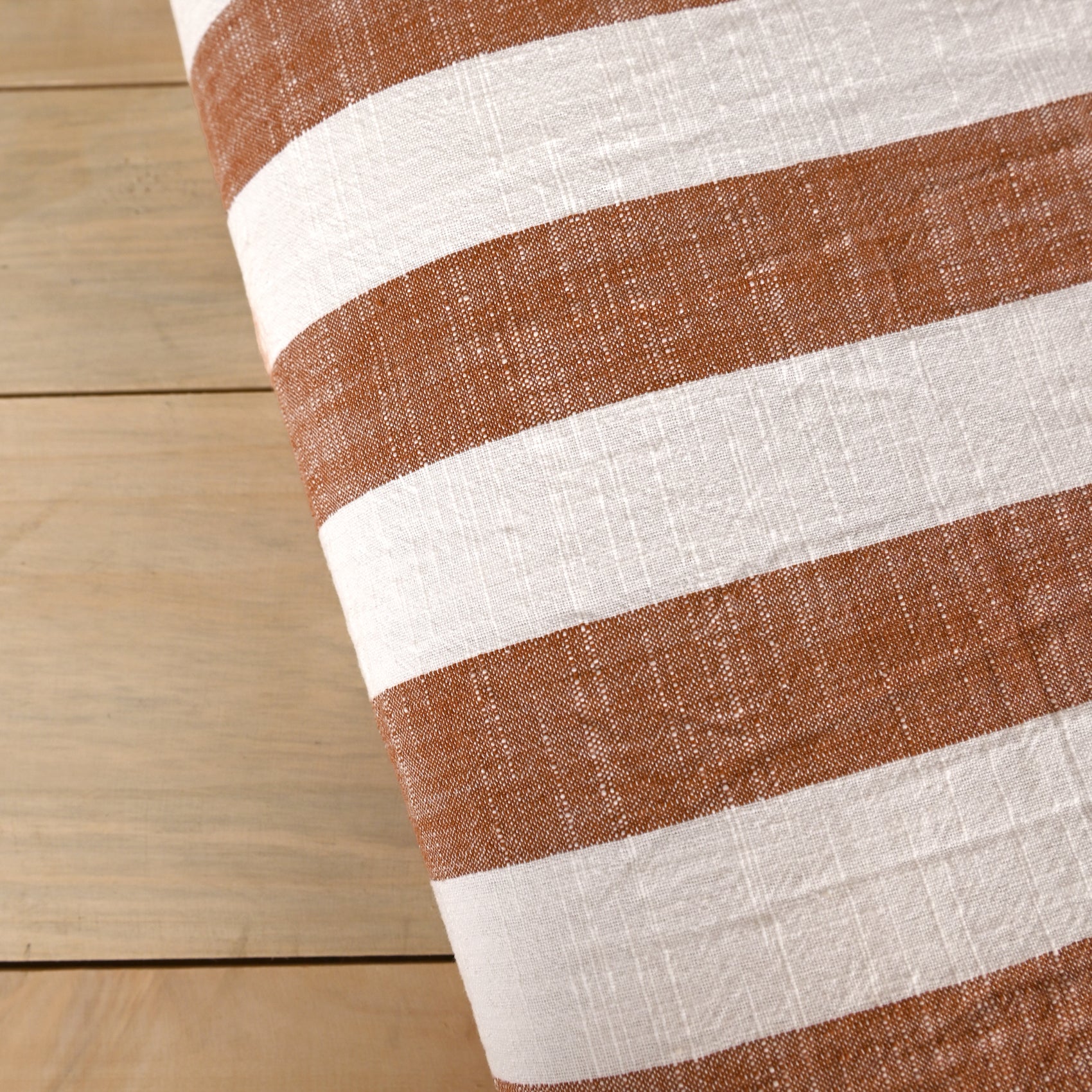 Édredon réversible coton flammé motifs rayures et vichy LOURMARIN - Terracotta - 70x200 cm - Coton - 4