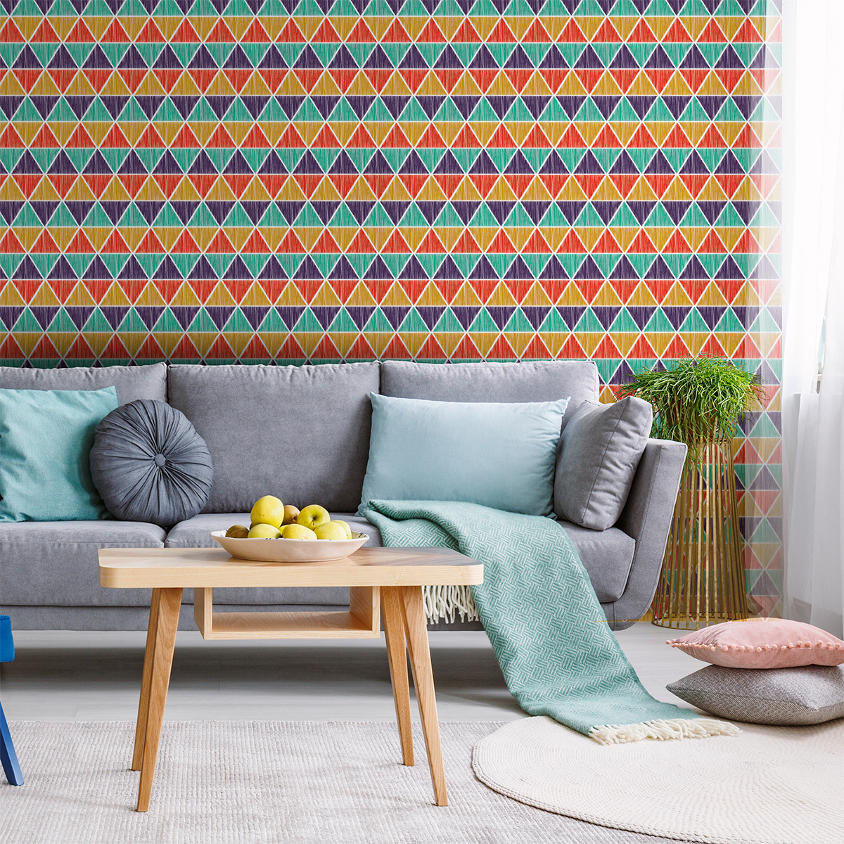 Vinilo tapiz escandinavo inger - adhesivo de pared - revestimiento sticker mural decorativo - 50x50cm