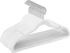 Grucce In Velluto Bianco HOUSE DAY, 41,9 Cm, Confezione Da 60, Con Ganci Oro Rosa, Antiscivolo E Salvaspazio