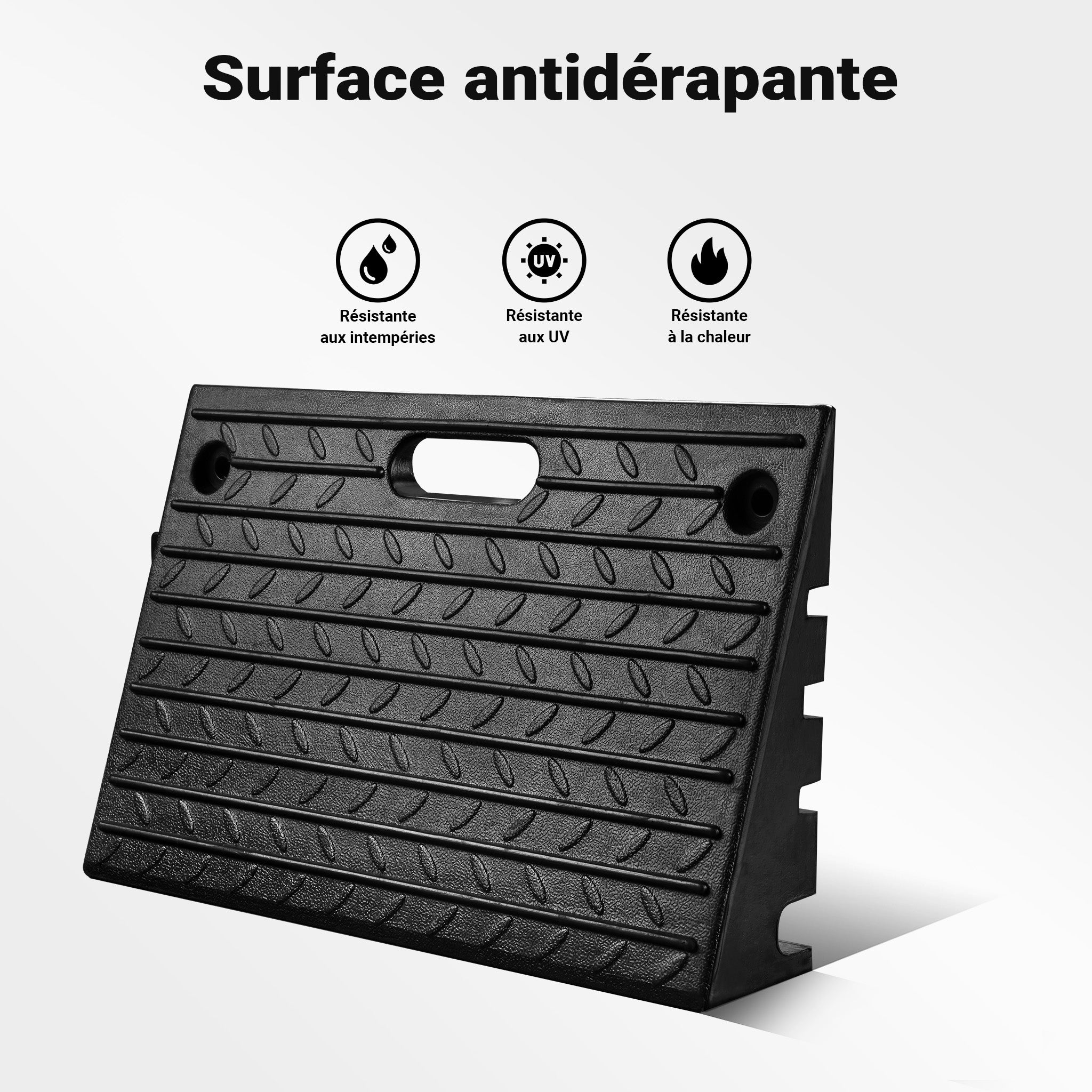 Rampe d’accès modulaire – 500 x 315 x 107 mm – Capacité max. 50 t – en Caoutchouc – Handicapés, Fauteuil roulant & Déambulateur – Surface… Wiltec - 4