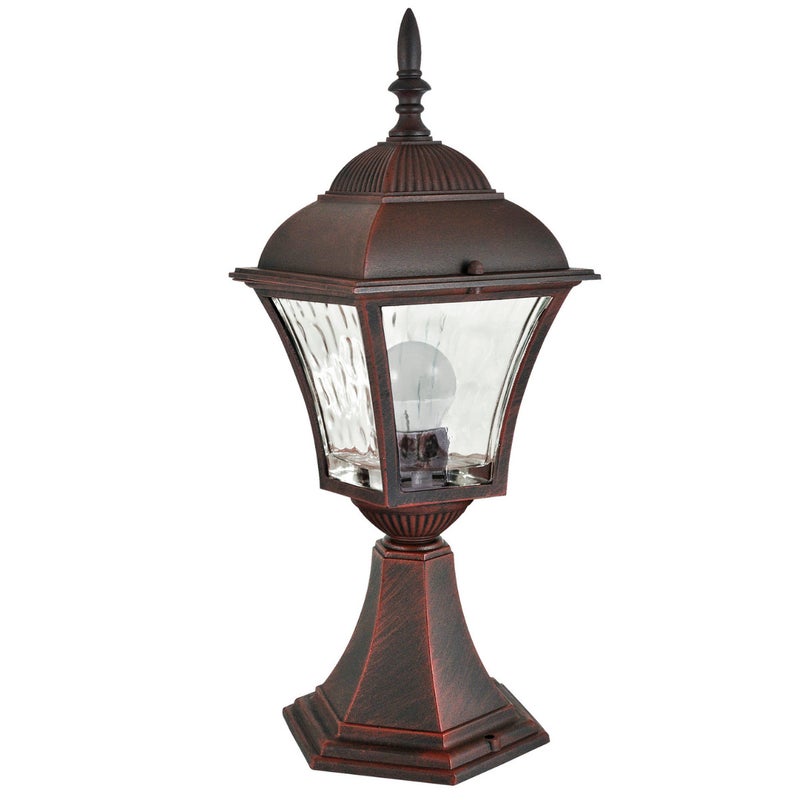 Lampa ogrodowa stojąca Paris miedziana patyna 1xE27x20W IP43 wym: 40 x 14,3 x 14,3 cm aluminium Polux