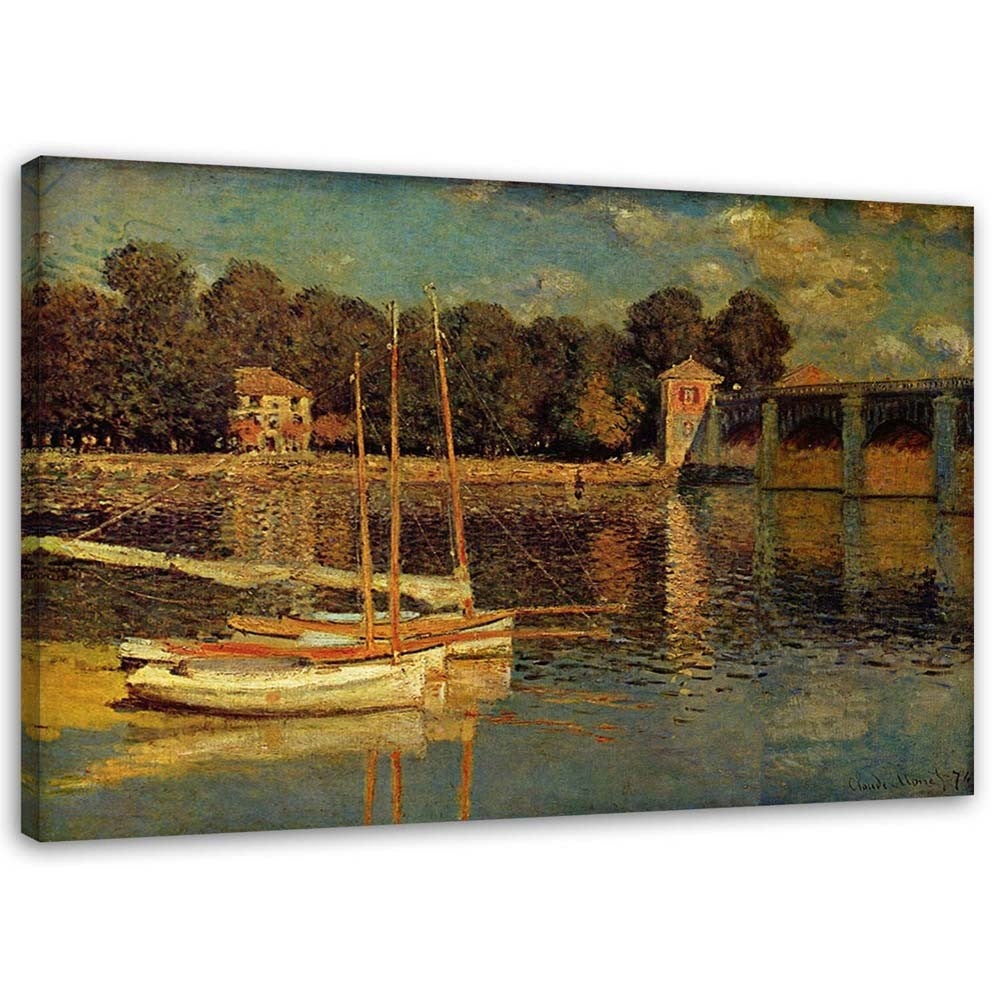 Obraz na płótnie, Most w Argenteuil - C. Monet reprodukcja 90x60