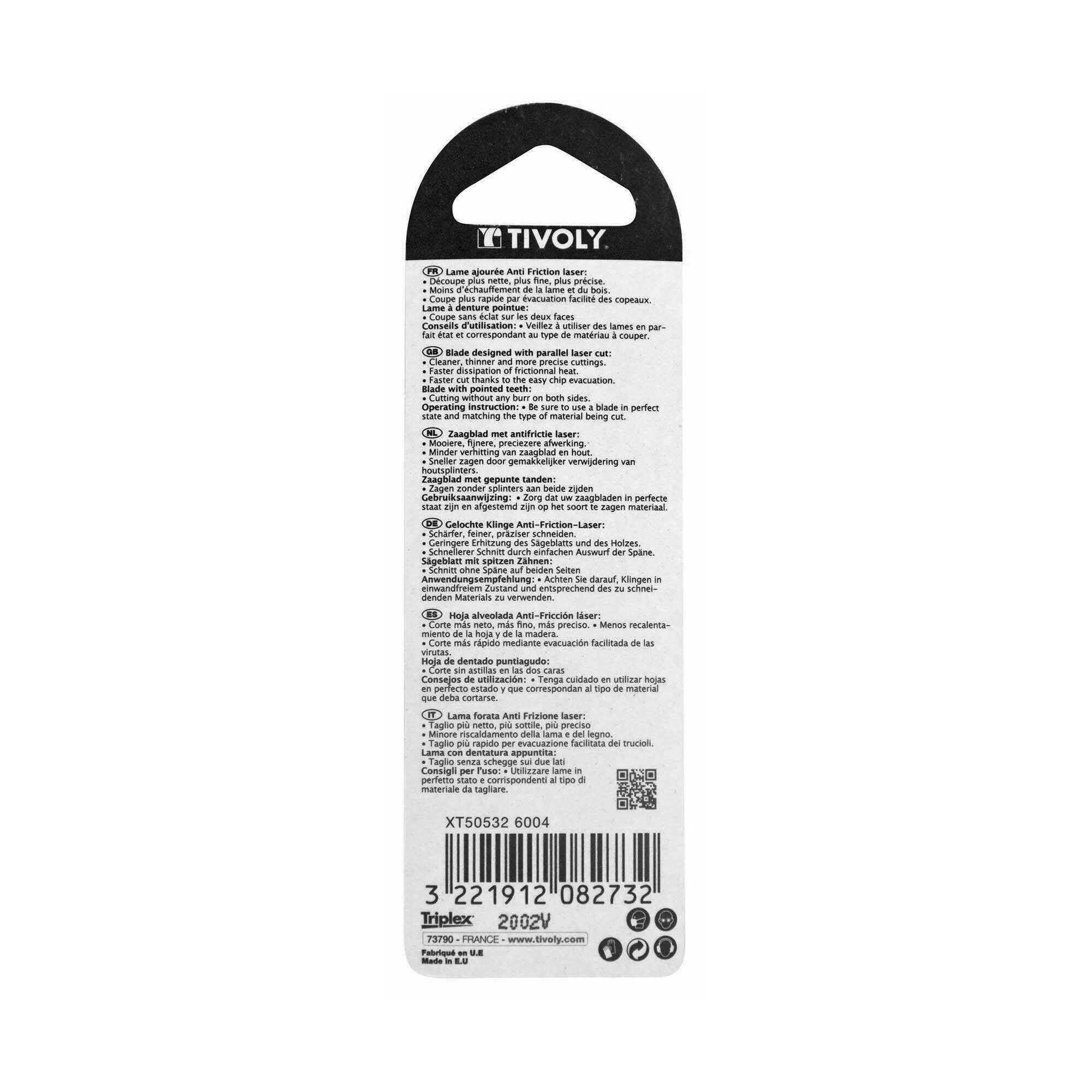 Tivoly • 2 Lames de Scie Sauteuse • Longue Durée de Vie • Coupe Précise • Coupe Fine • Attache Type U • Pour Tous Types de Bois - 3