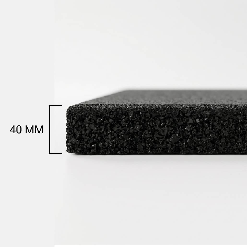 Loseta caucho antigolpes 500x500x40 mm negra para gimnasio y áreas de juego | Lestare - 2