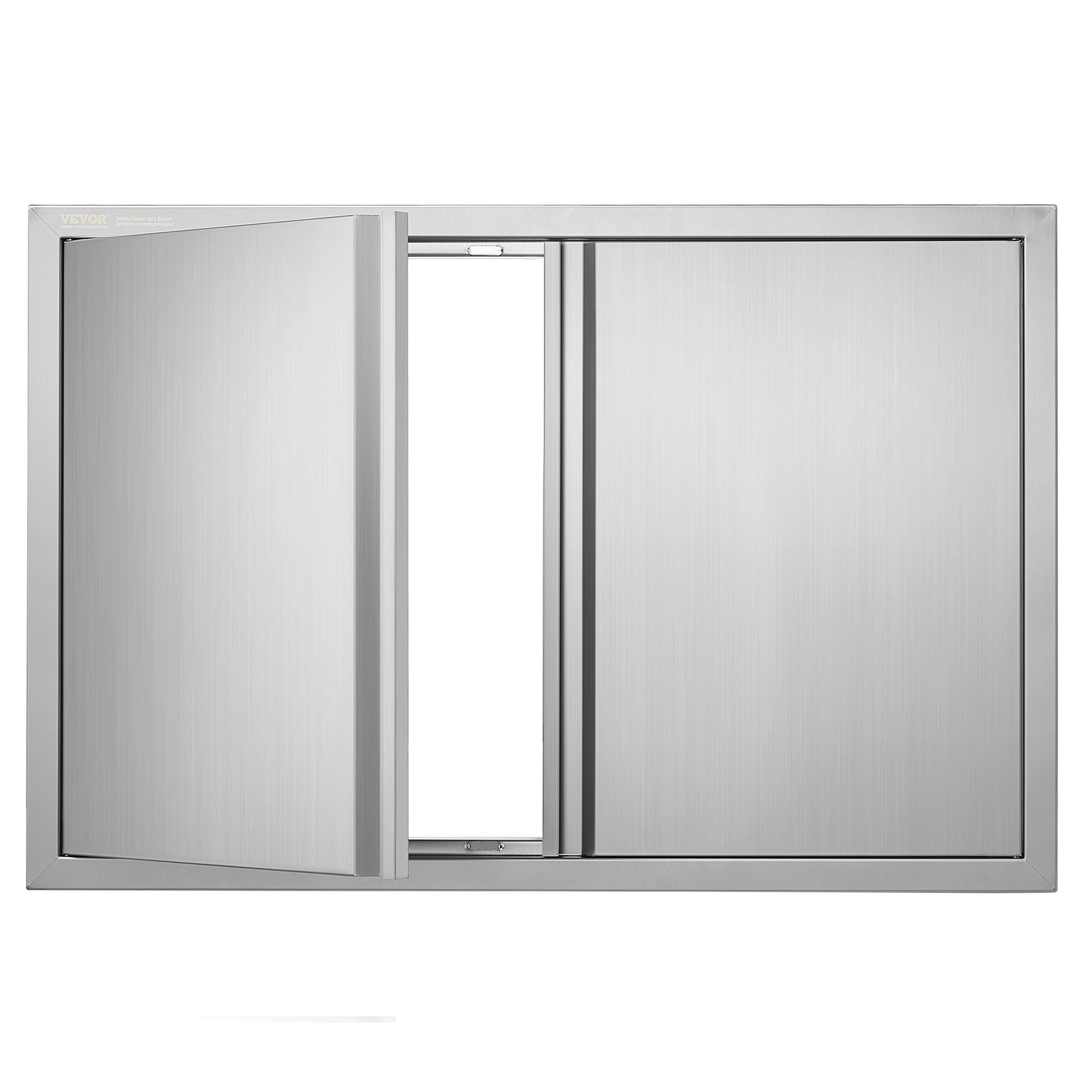 Drzwi dostępowe do grilla VEVOR, 914 x 610 mm, podwójne zewnętrzne drzwi kuchenne, drzwi ze stali nierdzewnej montowane podtynkowo, pionowe drzwi ście