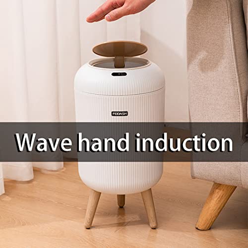 Poubelle de cuisine intelligente avec couvercle et capteur automatique, blanche, modèle haut - 5