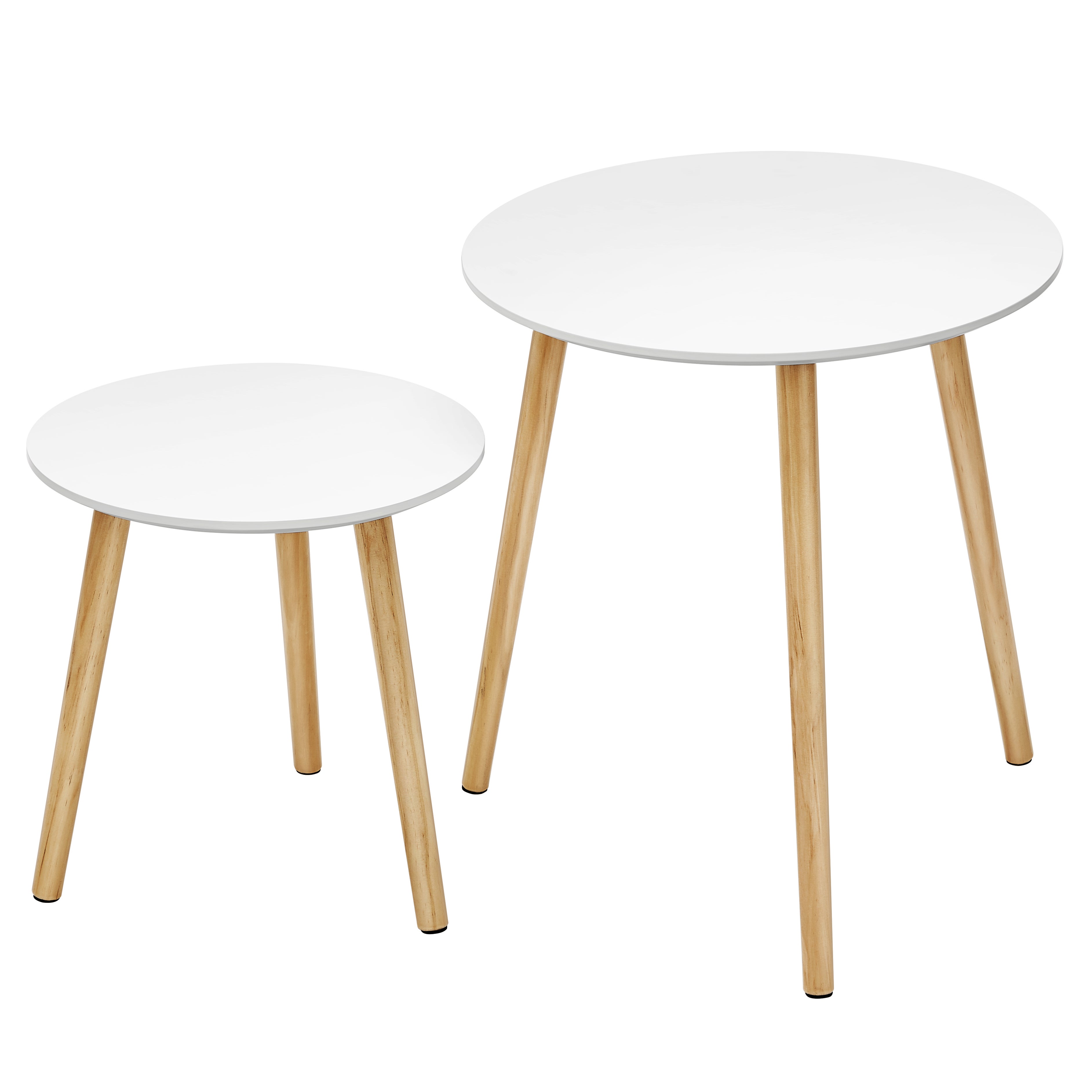 BAO Tables gigognes 3 pcs Blanc Bois de pin massif - 7658796565741
