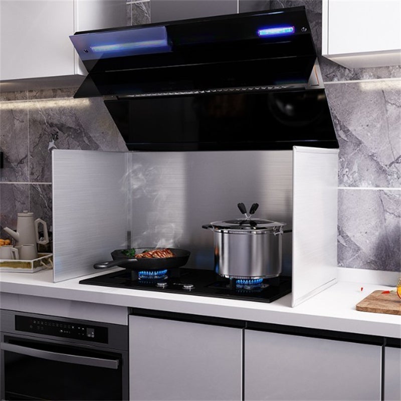 Écran Anti-éclaboussures Pour Cuisinière - Feuille D'Aluminium 120x50 Cm - Protection Murale Et Plan De Travail - Facile à Nettoyer