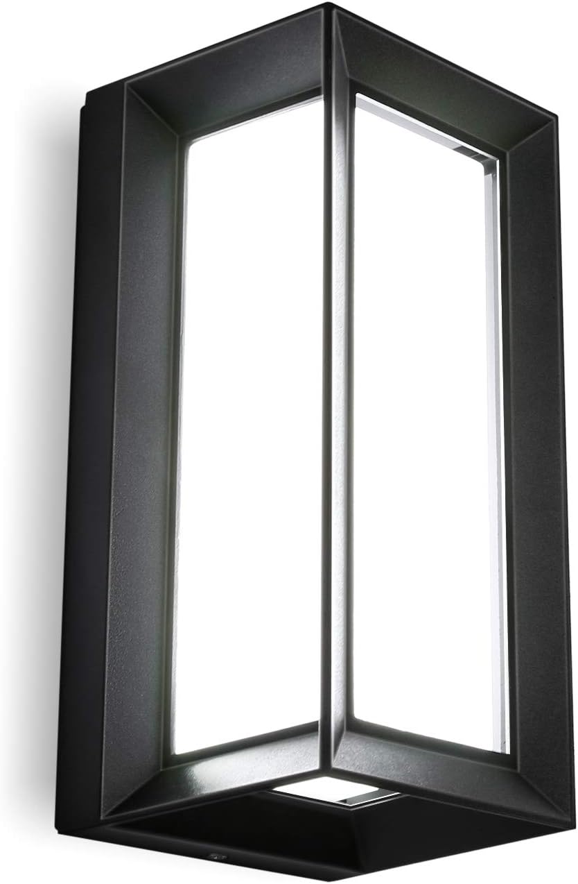 Nowoczesna zewnętrzna lampa ścienna LED, wodoodporna IP65, na werandę, patio, do ogrodu, korytarza, schodów, chłodna biel