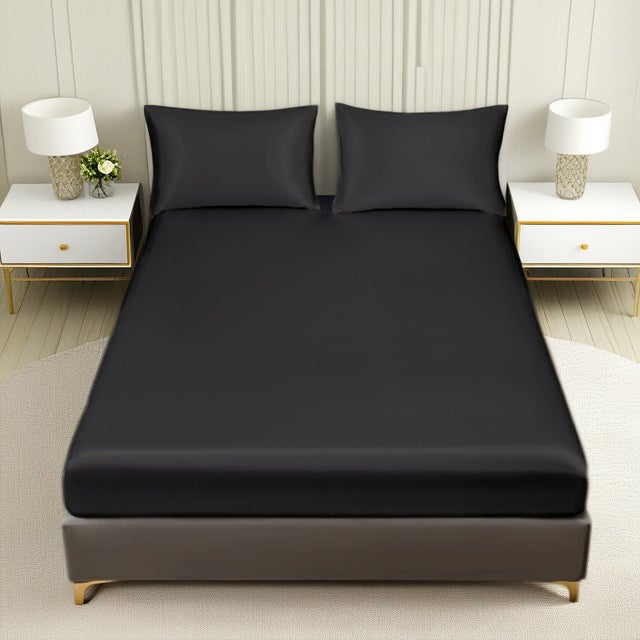 100x200x30cm Draps brillants et lisses, confortables, respirants et frais ; linge de lit d'hôtel luxueux ; unisexe - poches profondes ; drap-hous