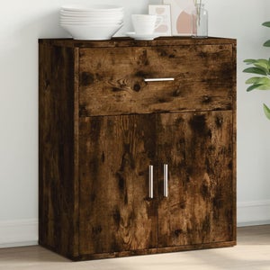 Credenza VidaXL In Legno Multistrato - Rovere Fumo, 70x42,5x185 Cm, Con Ante E Scomparti - 2