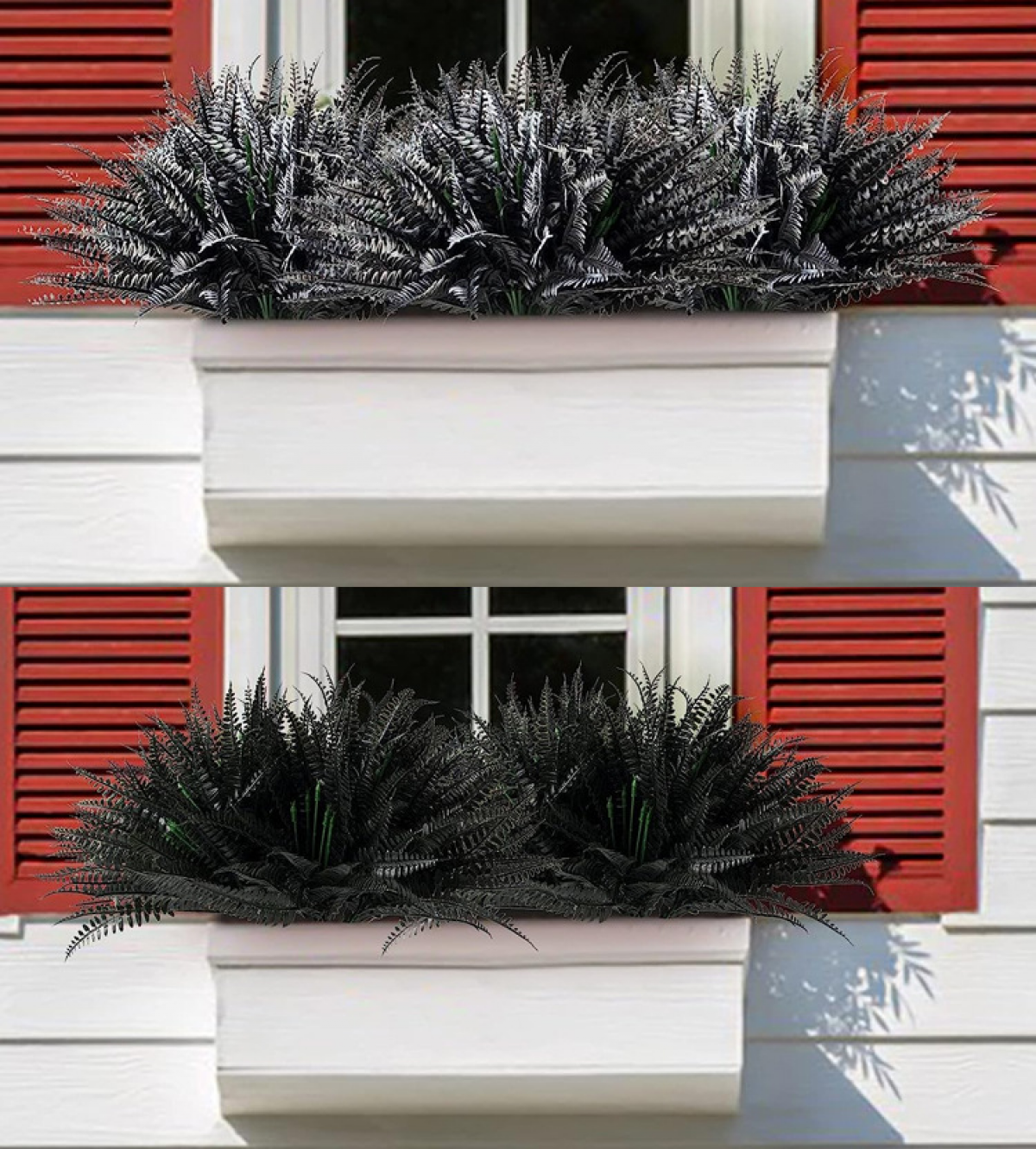 Plantas Artificiales Helecho De Boston, 10 Piezas Plantas Artificiales, Plantas Decorativas Plantas Falsas De Helecho, Ramas Artificiales, Negro - 3