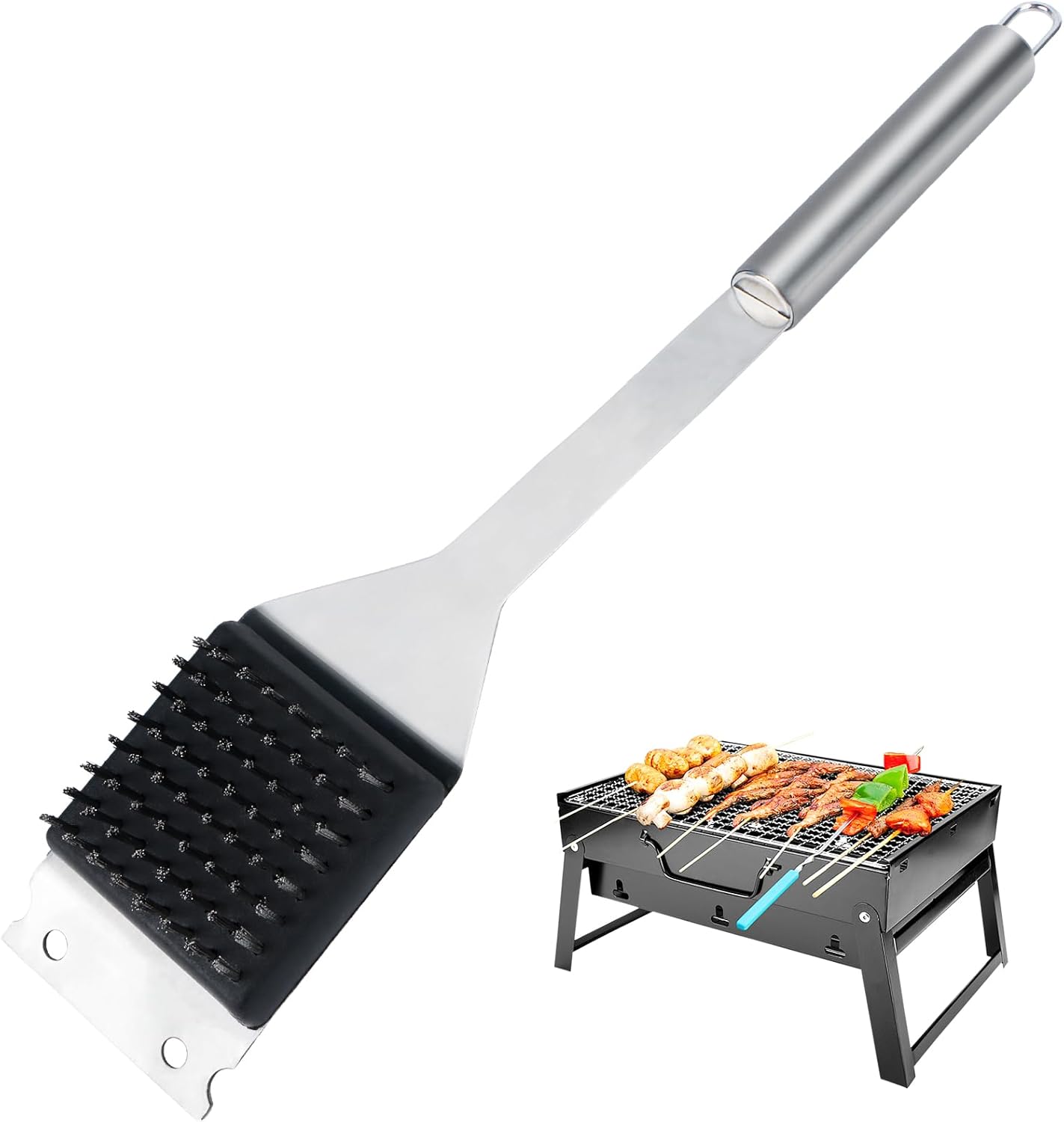 szt. szczotka do grilla ze stali nierdzewnej, szczotka do grilla i skrobak z luksusowym uchwytem, szczotka do czyszczenia grilla