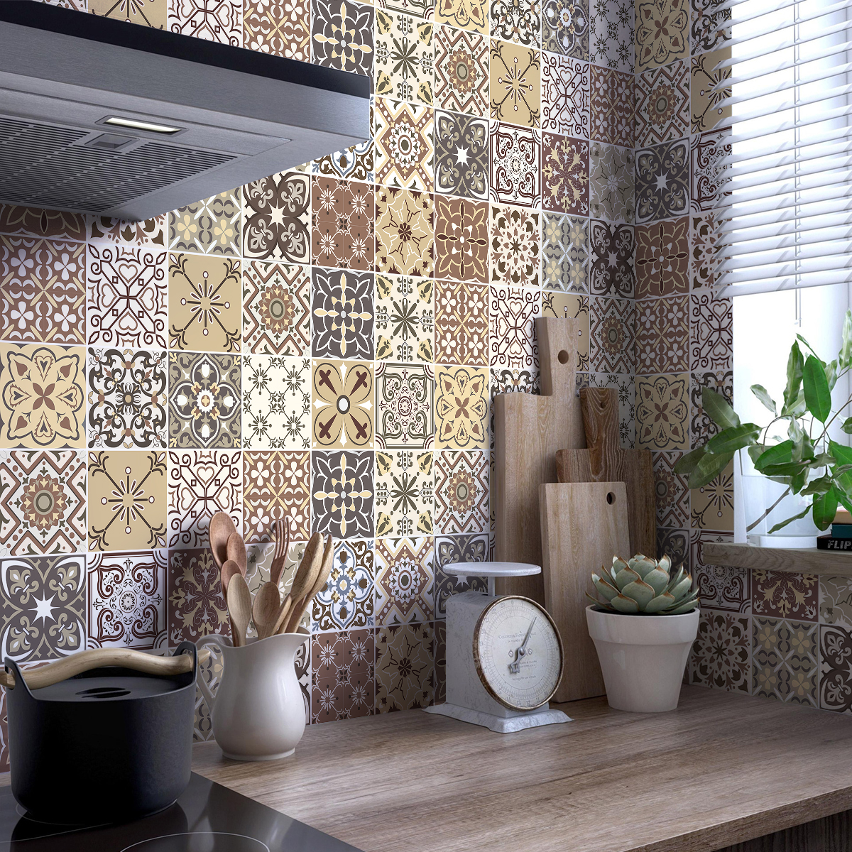 30 vinilo baldosas azulejos riggioni - adhesivo de pared - revestimiento sticker mural decorativo - 30stickers20x20cm
