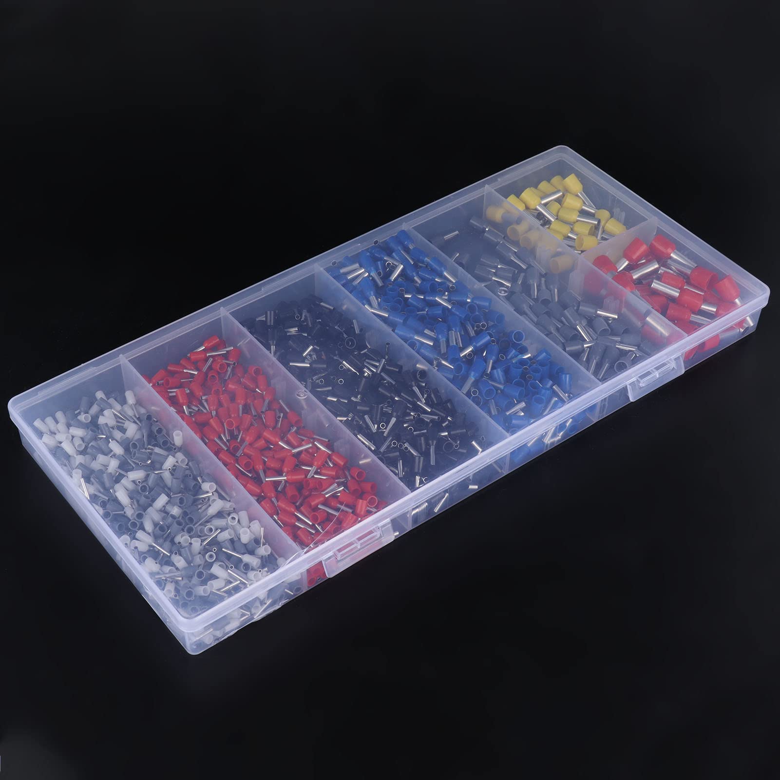 1200 pezzi Kit assortimento connettori per cavi elettrici Terminali per cavi isolati Terminali a crimpare per cavi - 5