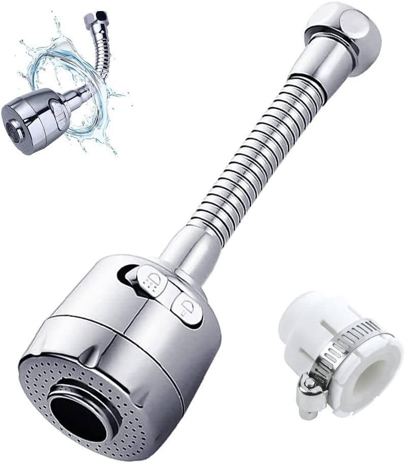 Gebildet Aeratore Rubinetto Girevole 360° – Ugello Vasca Alta Pressione Con 3 Modalità, Adattatore Per Lavandino Cucina E Bagno