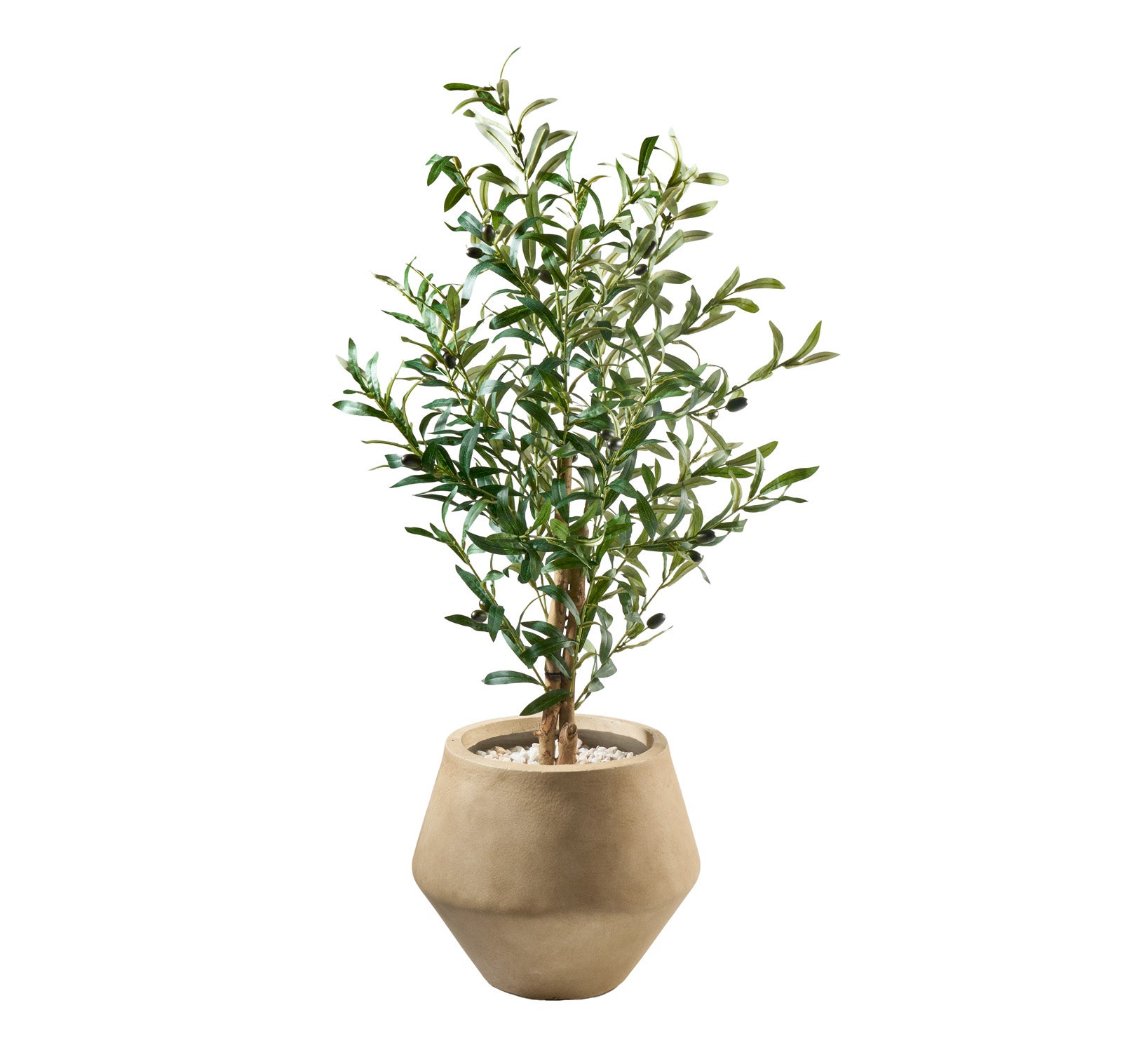 Olivier artificiel 100 cm, Plante décorative avec Feuilles et Olives réalistes pour salon, chambre ou bureau - 3
