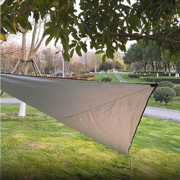 4x4x4m Abri Solaire étanche Triangle Parasol Protection Auvent extérieur Jardin Patio fête Piscine Camping Voile d'ombrage, Orange - 4