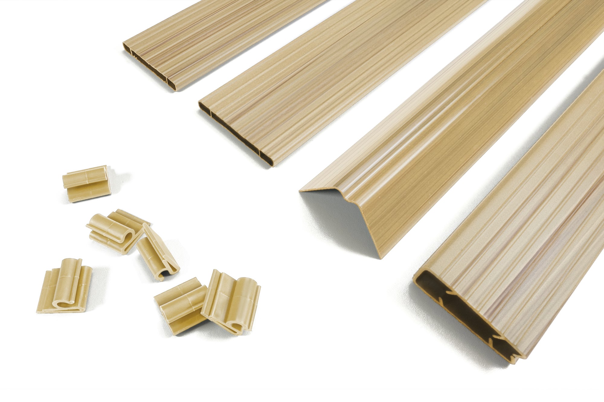 Kit lamelles occultantes PVC 4m CINTO H.150cm Beige - avec clips et profil de finition - 8